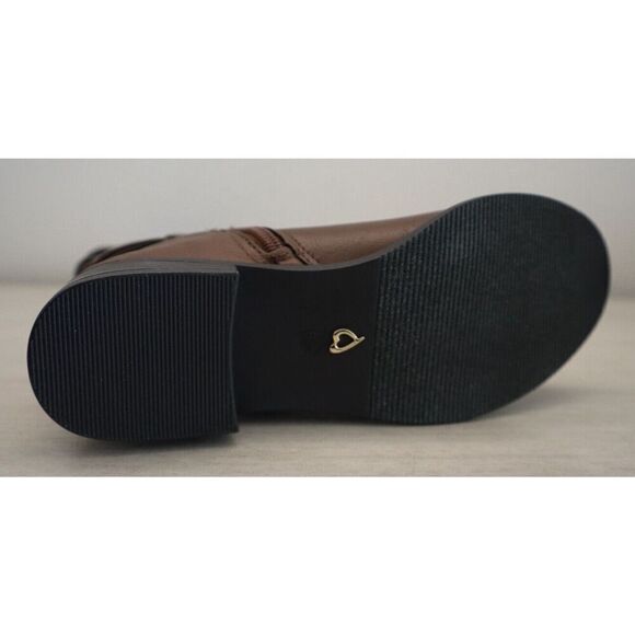 Thalia Sodi Women's Sz 6.5M Cognac Veronika Faux Leather Knee High Riding Boots - Picture 5 of 9